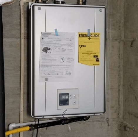 Tankless water heater installation